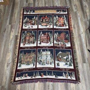 Department 56 Heritage Village Collection Woven Throw Blanket Xmas 18000 Afghans
